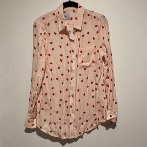 Rails button down strawberry pink shirt